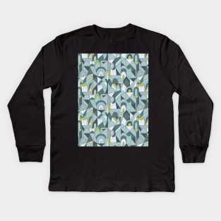 Geometric kitty cats Kids Long Sleeve T-Shirt